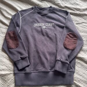 Oregon Coast Purple Crew Sweatshirt with Brown Elbow Patches